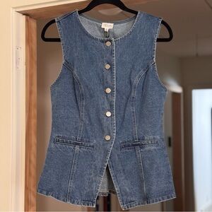Le Lis Blue Denim Vest - Size M